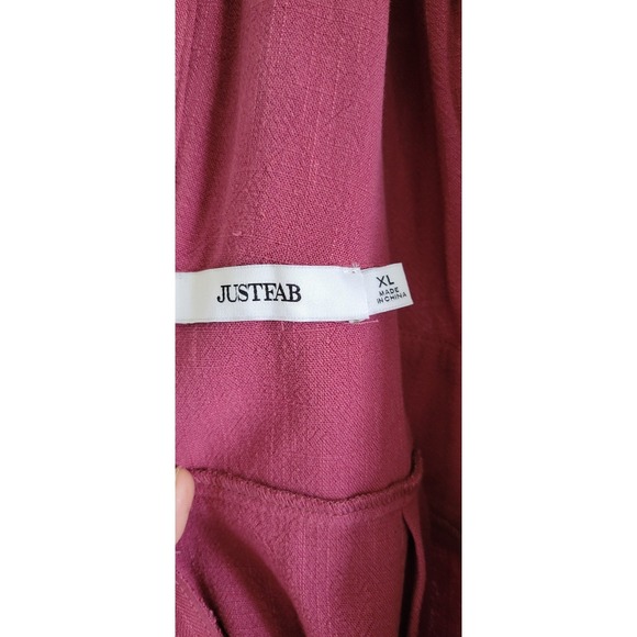 Ruffle V-Neck Womens XL Wide Leg Jumpsuit Pink Magenta NWT Snag - Picture 8 of 13